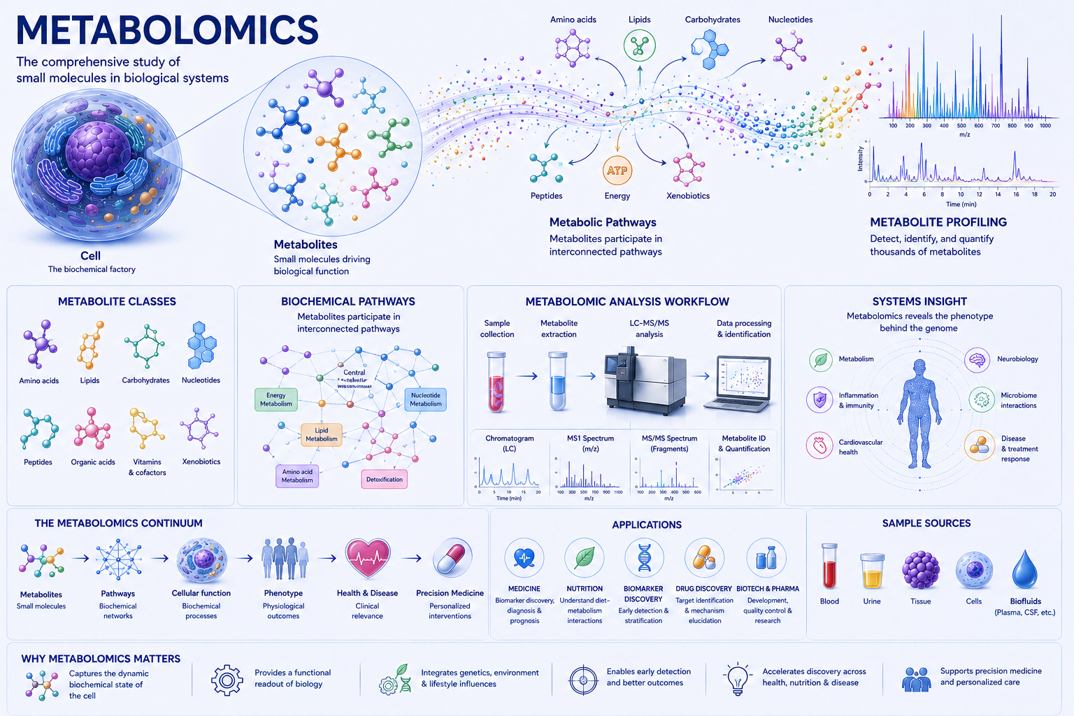 Metabolomics overview infographic